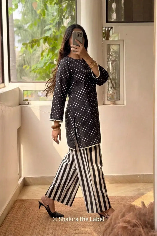 Midnight Polka & Stripe Farshi Set