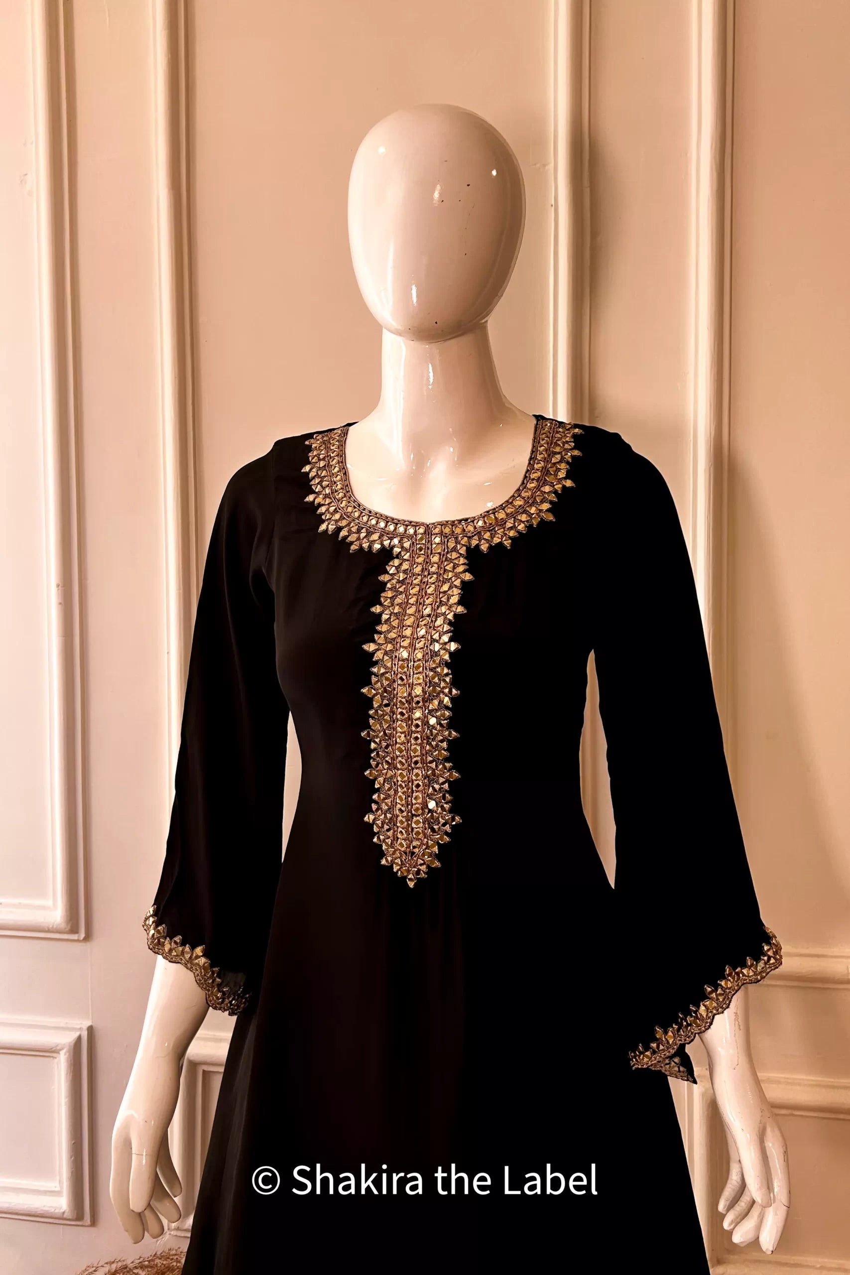 Black Mirror Embroidery Kurta