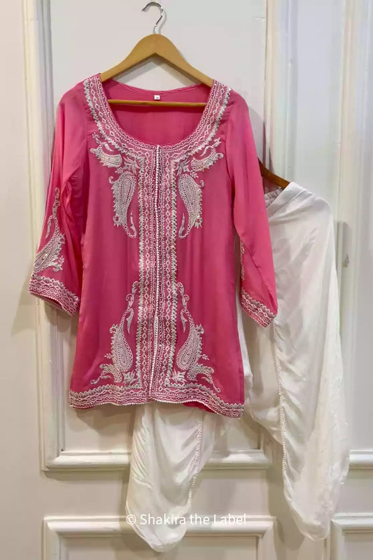 Designer Party Wear Dhoti Set, Embroidered Suit Set