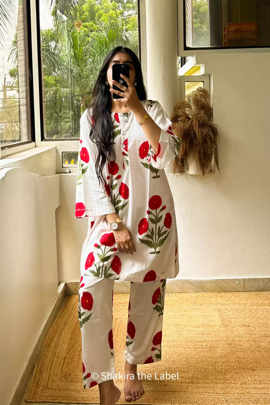 Mughal Butta Coord Set, Cotton Coord Set, Jaipuri print coord set