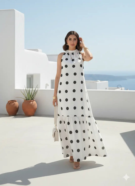 Romantic Polka Dot Maxi