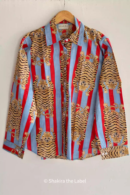 Sleeping Tiger in Blue & Orange