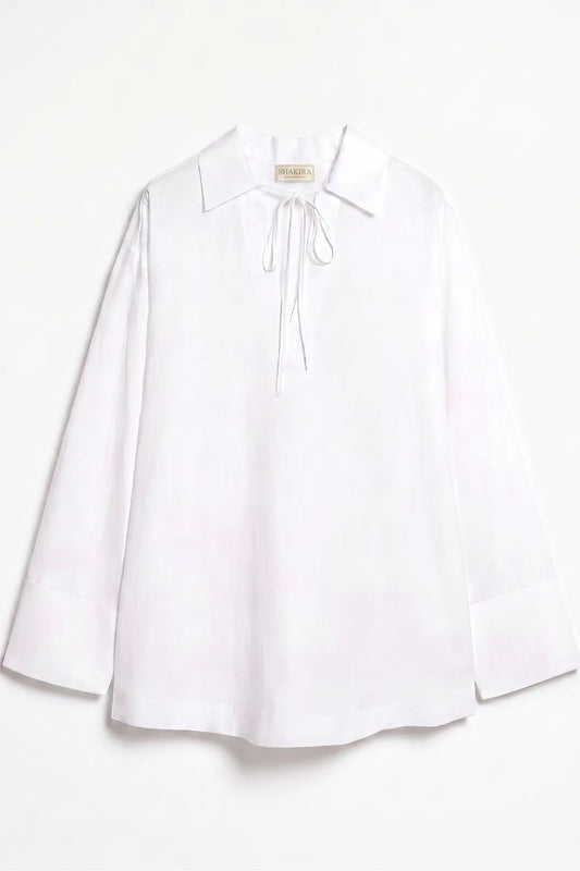White Linen Relaxed Top