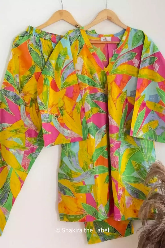 Tropical Print Coord Set, Cotton Coord Set