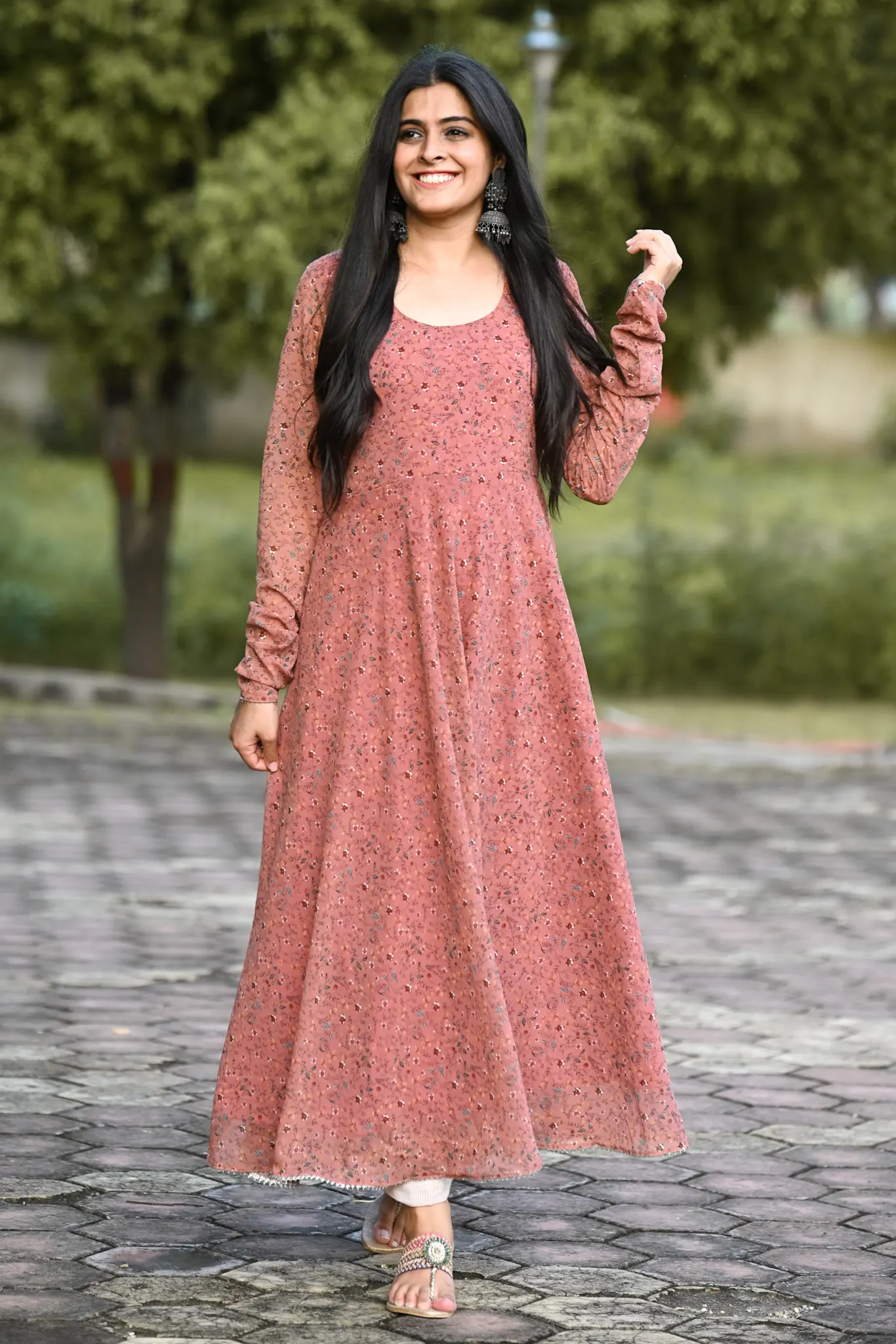 Mogra Anarkali Suit Set