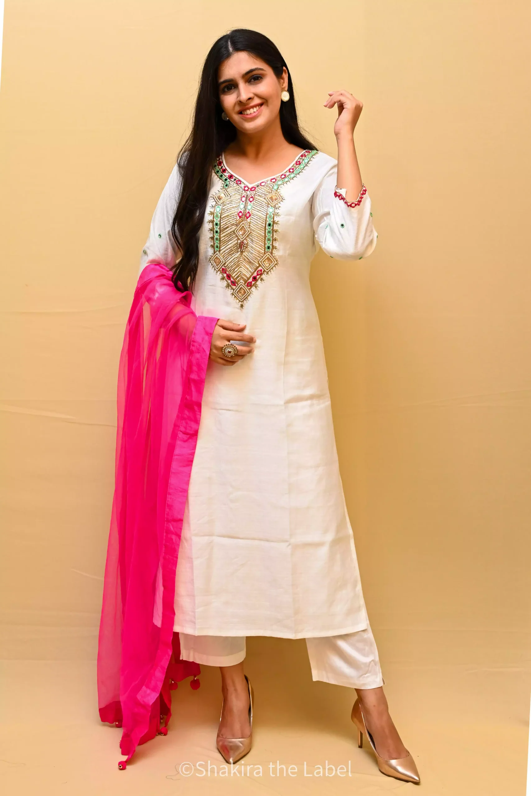 Buy White Kurta Suit Sets for Women by Flonix Online | Ajio.com