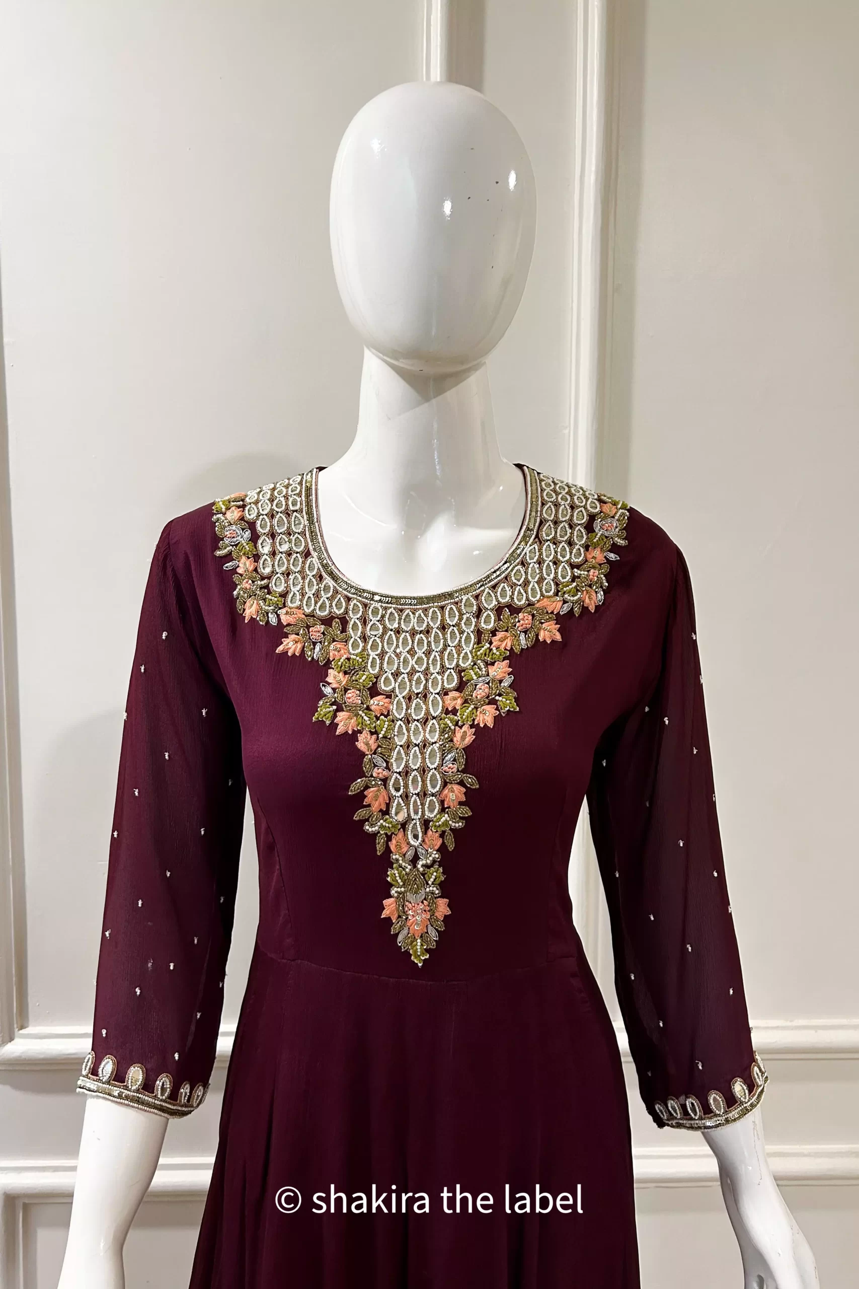 Buy Savory Banglori Silk Hand Work Work Readymade Designer Gown | Gowns